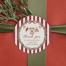 Weihnachten Frohe kleine Baby Shower Aufkleber