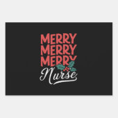 Weihnachten frohe Krankenschwester Pflege Geschenk Geschenkpapier Set (Vorderseite)