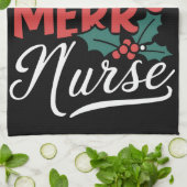 Weihnachten frohe Krankenschwester Pflege Geschenk Geschirrtuch (Gefaltet)
