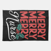 Weihnachten frohe Krankenschwester Pflege Geschenk Geschirrtuch (Horizontal)