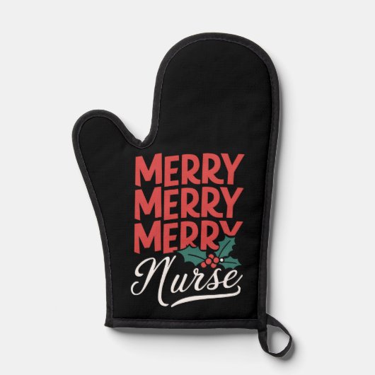 Weihnachten frohe Krankenschwester Pflege Geschenk Ofenhandschuh (Vorderseite)
