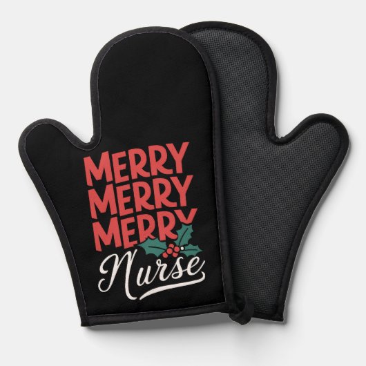 Weihnachten frohe Krankenschwester Pflege Geschenk Ofenhandschuh (Vorderseite/Rückseite)