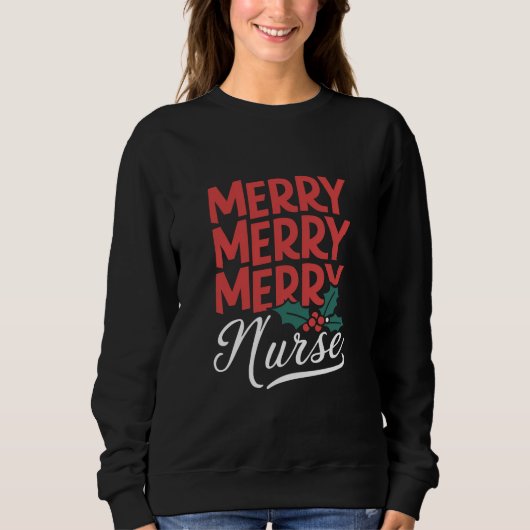 Weihnachten frohe Krankenschwester Pflege Geschenk Sweatshirt (Vorderseite)