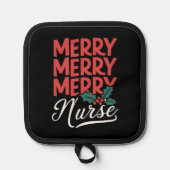 Weihnachten frohe Krankenschwester Pflege Geschenk Topflappen (Vorderseite)