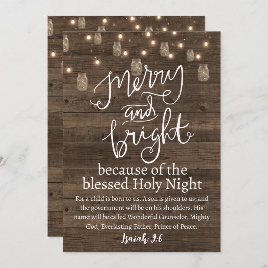 Weihnachten Frohe und hell Heilige Rustikale Mason (Vorne/Hinten)