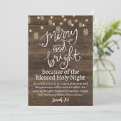 Weihnachten Frohe und hell Heilige Rustikale Mason (Stehend Vorderseite)