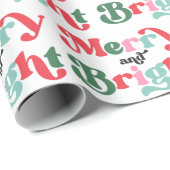 Weihnachten frohe und helle Farben Retro-Urlaub Geschenkpapier (Rolleneckpunkt)