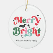 Weihnachten frohe und helle Farben Retro-Urlaub Keramik Ornament (Links)