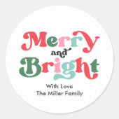 Weihnachten frohe und helle farbenfrohe Weihnachts Runder Aufkleber (Vorderseite)