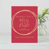 Weihnachten Frohe und helle rote Gold (Stehend Vorderseite)