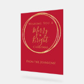 Weihnachten Frohe und helle Rote Gold Party Acrylschild (Winkel)