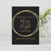 Weihnachten Frohe und helle schwarze Gold (Stehend Vorderseite)
