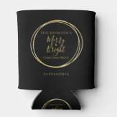 Weihnachten Frohe und helle Schwarze Gold Personal Dosenkühler (Rückseite)