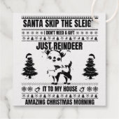 Weihnachten frohe Weihnachten für ein Geschenk Ren Geschenkanhänger (Rückseite)