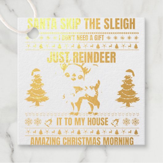 Weihnachten frohe Weihnachten für ein Geschenk Ren Geschenkanhänger (Vorderseite)