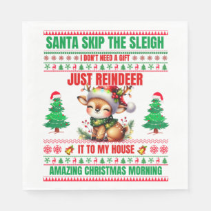 Weihnachten frohe Weihnachten für ein Geschenk Ren Serviette