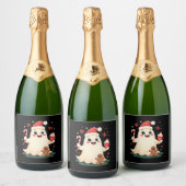 Weihnachten frohe Weihnachten für Geschenk Weihnac Schaumweinetikett (Flaschen)