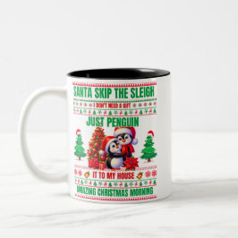 Weihnachten frohe Weihnachten für Geschenkpinguine Zweifarbige Tasse