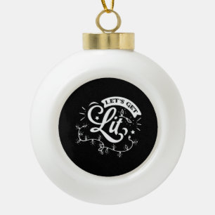 Weihnachten frohe Weihnachten - Lasst uns Lit Clas Keramik Kugel-Ornament