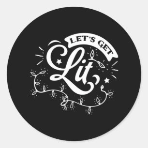 Weihnachten frohe Weihnachten - Lasst uns Lit Clas Runder Aufkleber