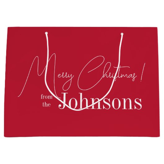 Weihnachten Frohe Weihnachten Moderne Rot Große Geschenktüte (Vorderseite)