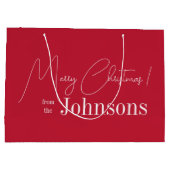 Weihnachten Frohe Weihnachten Moderne Rot Große Geschenktüte (Rückseite)