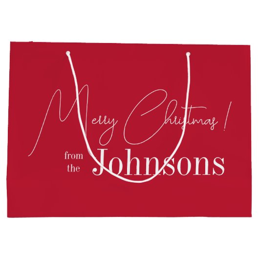 Weihnachten Frohe Weihnachten Moderne Rot Große Geschenktüte (Rückseite)