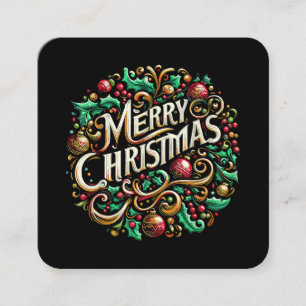 Weihnachten Frohe Weihnachten Morgen Feiertag Nied Quadratische Visitenkarte