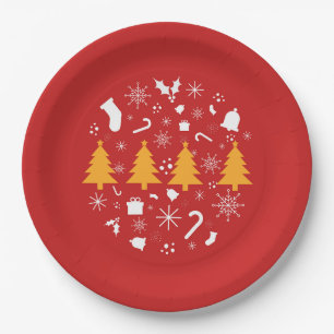 Weihnachten, frohe Weihnachten Pappteller