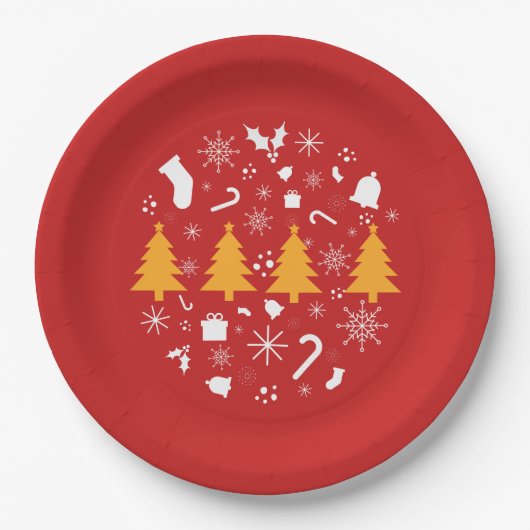 Weihnachten, frohe Weihnachten Pappteller (Vorderseite)