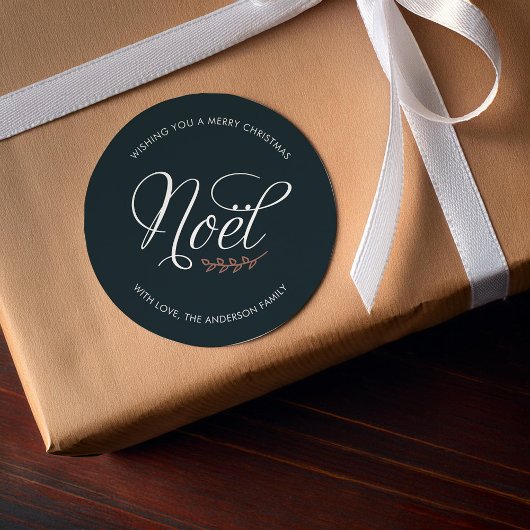 WEIHNACHTEN Frohe Weihnachten Personalisiert Runder Aufkleber