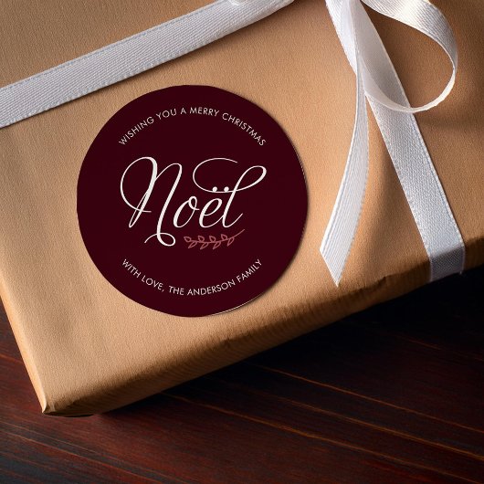 WEIHNACHTEN Frohe Weihnachten Personalisiert Runder Aufkleber