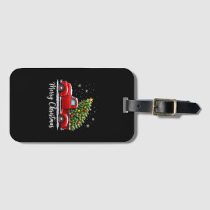 Weihnachten Frohe Weihnachten Rotes Lastwagen Baum Gepäckanhänger