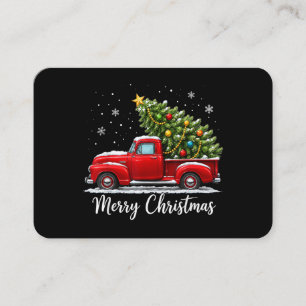 Weihnachten Frohe Weihnachten Rotes Lastwagen Baum Visitenkarte