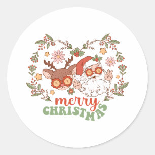 Weihnachten frohe Weihnachten Runder Aufkleber