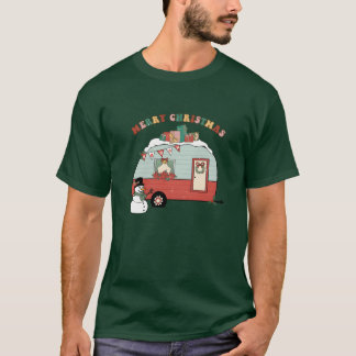 Weihnachten Frohe Weihnachten Schneemann Camping G T-Shirt