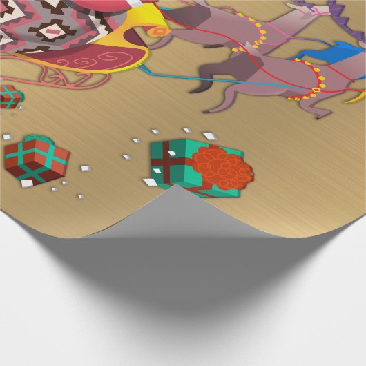 Weihnachten Frohe Weihnachten Sleigh Personalize Geschenkpapier (Ecke)