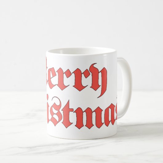 Weihnachten, frohe Weihnachten Text Design Kaffeetasse (VorderseiteRechts)