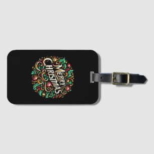 Weihnachten Frohe Weihnachtsfeiertag Niedlich Gepäckanhänger