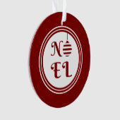 WEIHNACHTEN Frohe Weihnachtsfeiertage rot und weiß Ornament (Vorderseite)