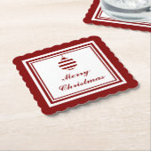 WEIHNACHTEN Frohe Weihnachtsfeiertage Rot und Weiß Untersetzer (angewinkelt)