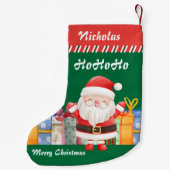 Weihnachten frohe Weihnachtsmann mit Geschenken fü Kleiner Weihnachtsstrumpf (Rückseite)