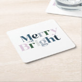 Weihnachten froher und heller Schriftart Rechteckiger Pappuntersetzer (angewinkelt)