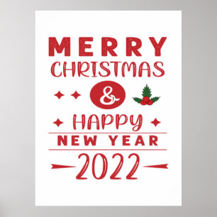 Weihnachten Frohes Neues Jahr 2022 Poster
