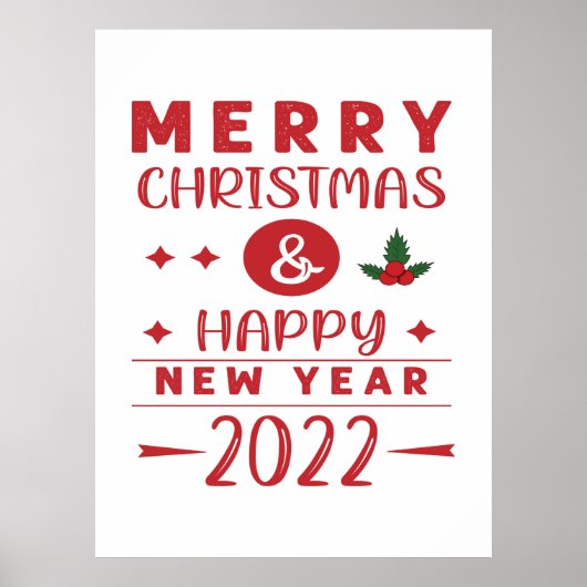 Weihnachten Frohes Neues Jahr 2022 Poster (Vorne)
