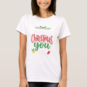 Weihnachten Fröhlich Euch Alle Feiertags-Typografi T-Shirt