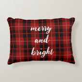 Weihnachten fröhlich und hell kariert kariert dekokissen (Vorderseite)