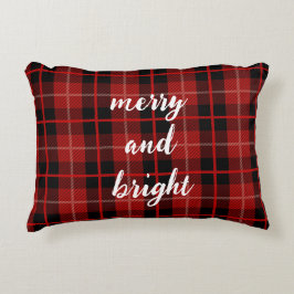 Weihnachten fröhlich und hell kariert kariert dekokissen