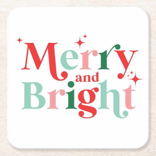 Weihnachten fröhlich und hell rosa rot rechteckiger pappuntersetzer (Vorderseite)