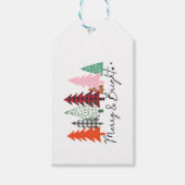 Weihnachten - Fröhliche und helle Kiefernbaumgesta Geschenkanhänger (Vorderseite)